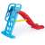Red and blue plastic slide for kids, with ladder and handrails