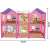 Domek dla lalek Dream Home, różowy i fioletowy, dwupiętrowy, 60cm x 40cm, z meblami i akcesoriami