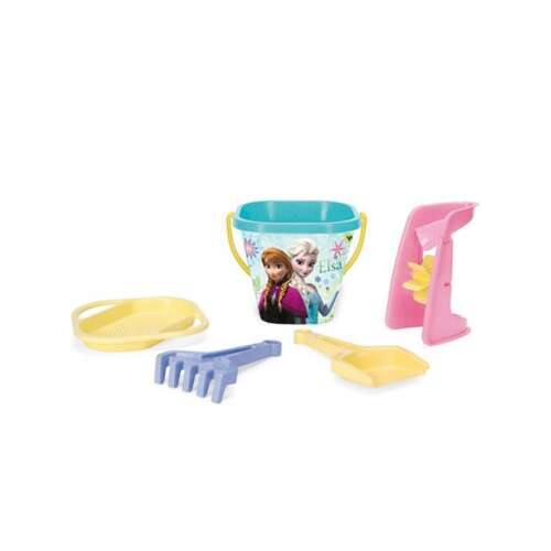Frozen 5-teiliges Sandspielset mit Eimer, Sieb, Schaufel, Rechen und Sandmühle, Wader