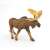Papo Moose Figurine, side view, realistic animal toy for kids, brown and beige, large antlers