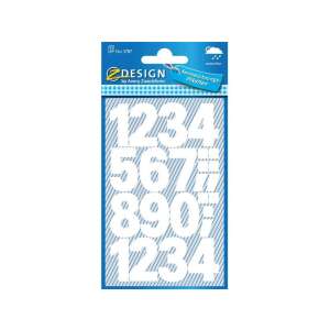 Avery 3787 100pt wetterfeste weiße Zahlenaufkleber, 12 Zahlen, 1 Zoll hoch - Avery