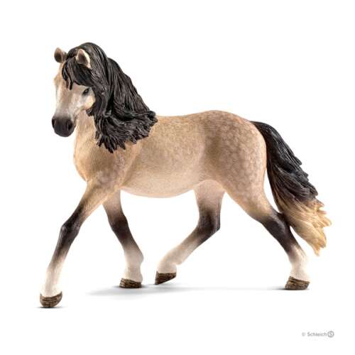 Schleich Andalúz kanca játékfigura, szürke ló fekete sörénnyel és farokkal, sétáló pózban - Schleich