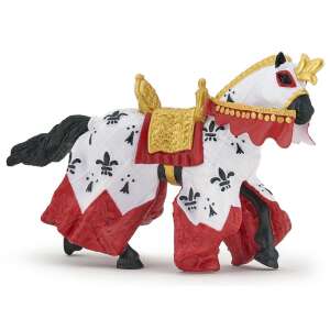Papo King Arthur's Horse, white horse with red and gold armor, medieval toy figure - Papo Figure