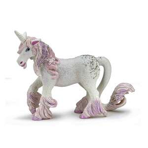 Papo Enchanted Unicorn Figurine, white unicorn with pink mane and tail, detailed and realistic - Papo Figure