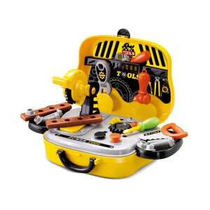 Gelbe Spielzeug-Werkzeugkiste mit Werkzeugen für Kinder, 29-teiliges Werkzeugset, Rollenspiel, Spielzeugwerkzeuge, Kinderwerkzeuge, Bauwerkzeuge, Kinderbauwerkzeuge, Kinderwerkzeugset, Kinderwerkzeugkiste, Kinder-Spielzeugwerkzeuge, Kinder-Spielzeugwerkzeugkiste - Spielzeugautos und Basteln