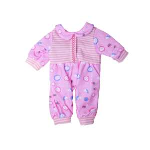 Ružový a biely pruhovaný overal pre bábiku s bielym golierom a vzorom chrobákov, oblečenie pre bábiku 46 cm - Šaty pre bábiku Toy
