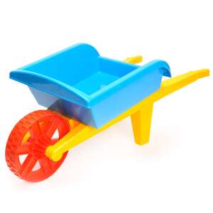 Blue and yellow plastic toy wheelbarrow, 70 cm long - Garden Tools for Kid