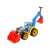 Tractor de jucărie din plastic albastru cu încărcător frontal și excavator, 50 cm