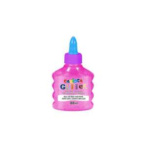 Carioca Glitterkleber, 88ml, Neon Pink, Glitterkleber für Basteln, Schulsachen, Basteln - Flüssige Klebstoffe