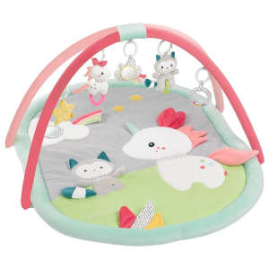 Baby Fehn 3D Activity Játszószőnyeg játékhíddal - Állatok #rózsaszín-szürke 31325044 Bébitornázó és játszószőnyeg