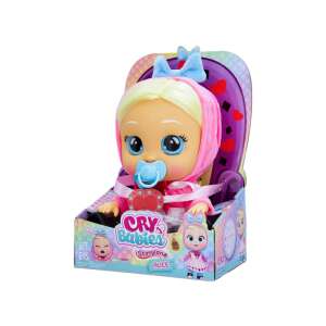 Кукла Cry Babies Storyland Алис, интерактивна плачеща кукла в опаковка, облечена в розов пуловер с качулка, синя панделка и бяла рокля със символи на игрални карти - Баба и Къща за кукли