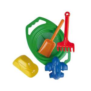 Homokozó szett szitával, lapáttal, gereblyével, autó és repülő forma - Szabadtéri játék és felszerelés