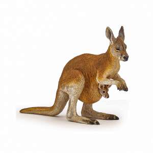 Papo Red Kangaroo with Joey Figurine - Toy