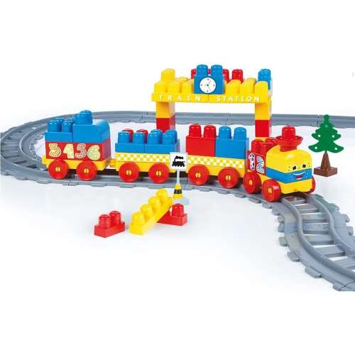 Set de constructii cu trenulet - 89 piese