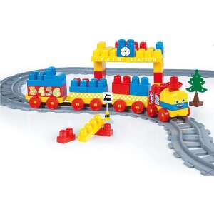 Set de tren Dolu cu 89 de piese, inclusiv tren, stație și șine - Tren, element feroviar, autostradă