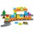 Dolu 89-piece train set with colorful building blocks, train station, and tracks
