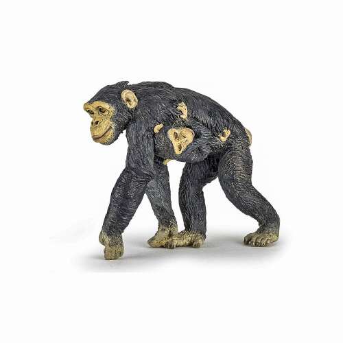 Papo chimpanzee with baby figurine, realistic animal toy for kids