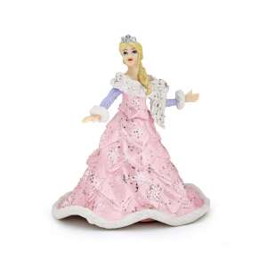 Papo Enchanted Princess figurine, a beautiful princess in a pink dress with a white fur shawl and a crown - Papo Figure