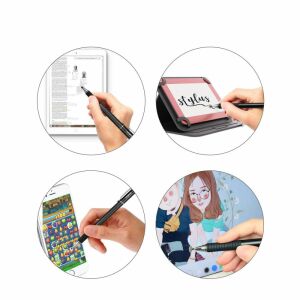 Tech-Protect Stylus Pen in use on tablet, phone, and drawing pad - Haffner