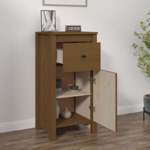 Fenyőfa Tálalószekrény - Mézbarna - 40x35x80 cm