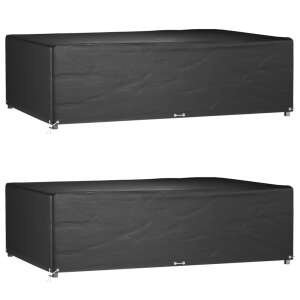 vidaXL téglalap alakú kerti bútorhuzat, fekete, 2 db-os csomag - Kerti bútor takaró