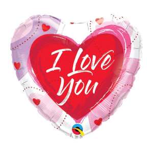 Qualatex I Love You szív alakú fólia lufi, 46 cm - Qualatex