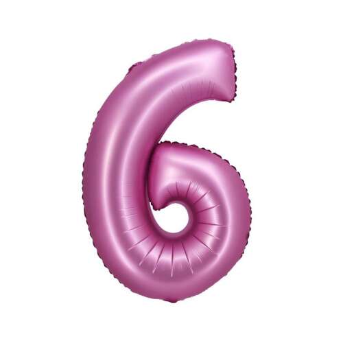 Satin Pink Rózsaszín 6-os szám fólia lufi, 76 cm - Lufi