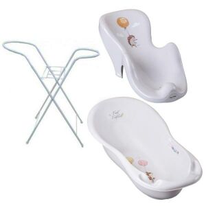 Fürdetési Szett 3 részes 86cm káddal - Szürke Bambi 136780536 - Babakád, Kádállvány