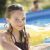 Close-up of girl in Intex Easy Set inflatable pool