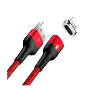 Cablu de încărcare magnetic USAMS U-Sure, roșu, 1 metru, 2.1A, micro USB la Lightning - USAMS Cabluri USB