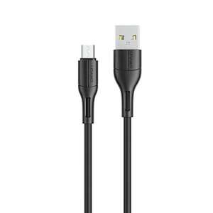 USAMS U68 microUSB Kabel, schwarz, 1 Meter, Schnellladung, 2A - USAMS USB-Kabel