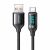 USAMS U78 USB-C to USB-A cable with LED display showing charging power