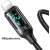 USAMS U78 Lightning cable with LED display, 1.2m, 2.4A fast charging, black