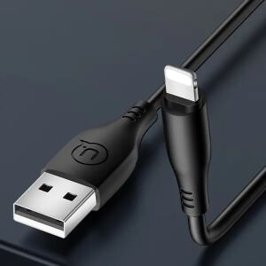 Kabel USAMS U18 Lightning z wtyczką USB, czarny - Kabel Lightning