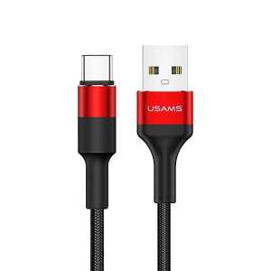 Cablu USAMS U5 USB-C la USB, împletit, roșu, 1,2m - USAMS Cabluri USB