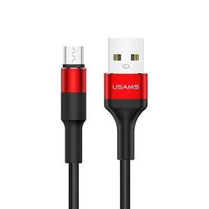 Cablu micro USB USAMS U5 împletit, roșu, 1,2 m - USAMS Cabluri USB