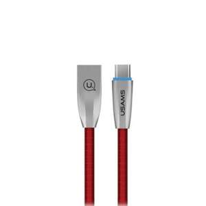 Cablu USAMS U-Light Series USB-C la USB, roșu, 1,2m, împletit, cu indicator LED de încărcare - USAMS Cabluri USB