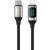 Kábel USAMS U78 pletený USB-C - Lightning s LED displejom, 20W rýchle nabíjanie, biely