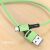 Prim-plan cu cablul USAMS U52 verde USB-C cu conector USB-A