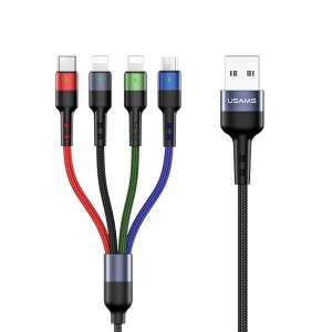 Kabel ładujący USAMS U26 4w1 z wtyczkami Lightning, Micro USB i USB-C - Kabel Lightning