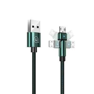 Nabíjací kábel USAMS U60 1m zelený micro USB s otočnou hlavou - USAMS USB káble