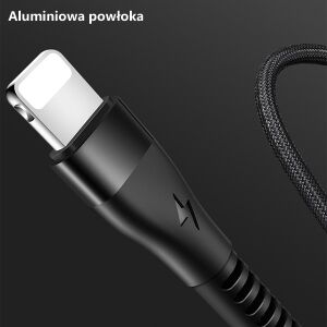USAMS nylonový kábel U33 Lightning 1,2 m 2A rýchle nabíjanie azúrový SJ360USB02 (US-SJ360) 134035460 - Káble