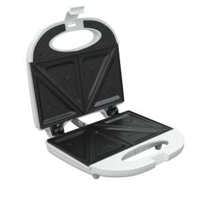 Tesla SM100W white sandwich maker, open, showing the non-stick plates - Sandwich Maker