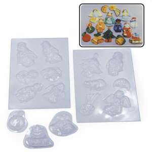 Karácsonyi Gipszöntő Kreatív Szett - 15 db Forma