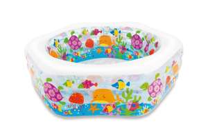 Intex Kinderbecken - Ozean, aufblasbares Schwimmbecken mit Ozeandesign, 61 x 178 x 191 cm - Intex