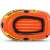 Intex Explorer Pro 100 inflatable boat, orange, single person, side view