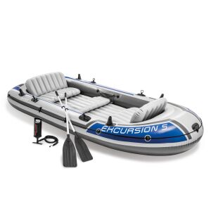 Intex Excursion 5 inflatable boat with oars and hand pump - Intex Inflatable boat