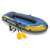 Intex Challenger 2 person inflatable boat, blue and yellow, with oars and pump