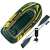 Intex Seahawk 3 person inflatable boat, green and yellow, with oars and pump