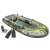 Intex Seahawk 3 person inflatable boat, green and yellow, with oars and pump